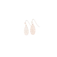 Rose Gold Drop Cut-out Pattern Earrings