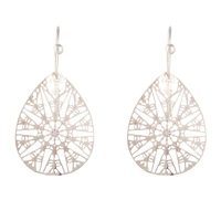 Rose Gold Drop Cut-out Pattern Earrings