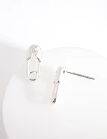 Silver Safety Pin Earrings