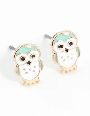 Mini Owl Stud Earrings