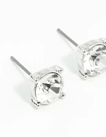 2 Carat Glass Stud Earrings