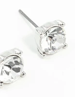 2 Carat Glass Stud Earrings