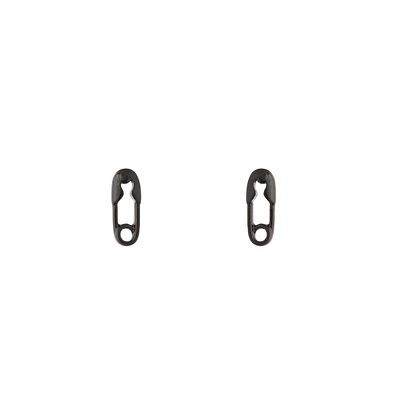 Solid Black Safety Pin Earrings