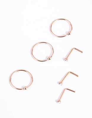 Fine Gold Nose Ring 6-Pack