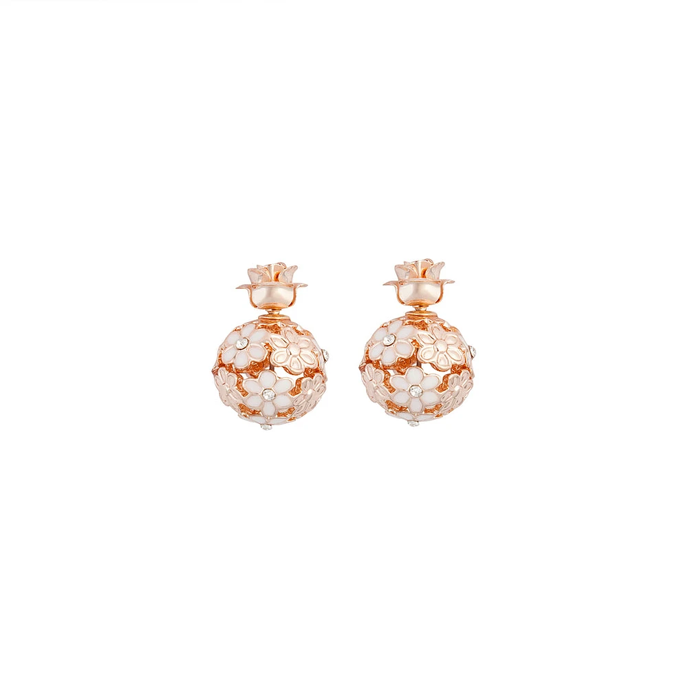 Rose Gold Flower Switch Earrings