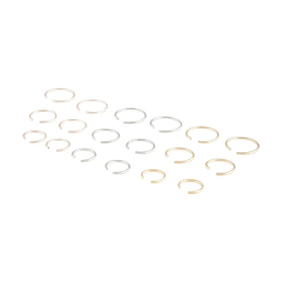 Mixed Metal Plain Faux Body Hoops