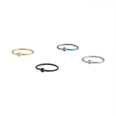 Metals Nose Ring 4-Pack