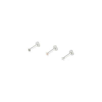 Silver Classic Labret Earring Pack