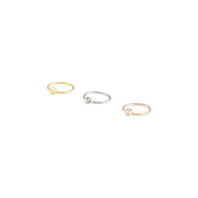 Mixed Metal Upper Helix Hoop Earrings