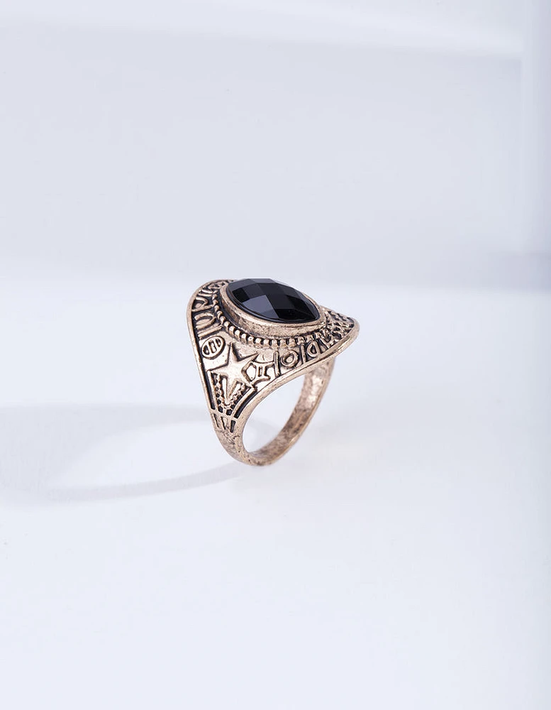 Antique Gold Star Jewel Ring