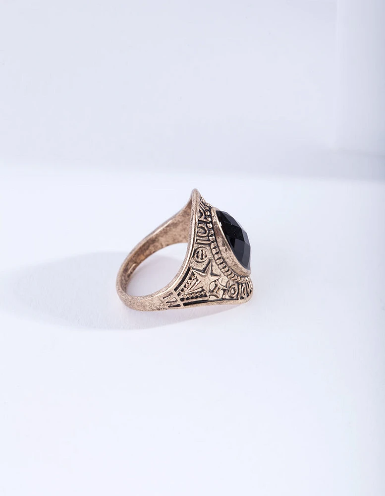Antique Gold Star Jewel Ring
