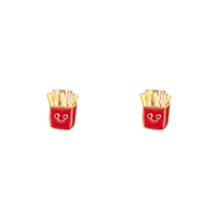 Gold Fries Stud Earrings