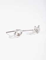 Rhodium Mismatch Wink Wink Stud Earrings