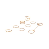 Gold Chain Bling Ring 8-Pack