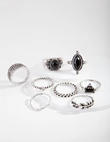 Silver Bohemian Twist Ring 8-Pack