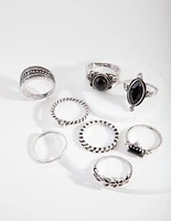Silver Bohemian Twist Ring 8-Pack