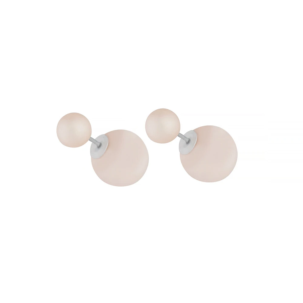 Pearl Pink Sandwich Stud Earrings