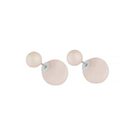 Pearl Pink Sandwich Stud Earrings