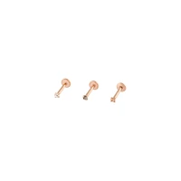 Surgical Steel Rose Gold Classic Flat Back Ear Pack