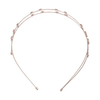 Rose Gold Double Row Diamante Star Headband