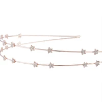 Rose Gold Double Row Diamante Star Headband