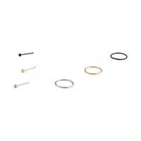 Mixed Metals Nose Ring Stud 6-Pack