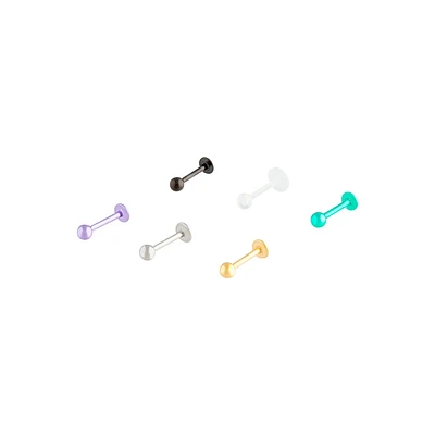 Multi-Coloured Coated Metal Flat Back Earring Pack