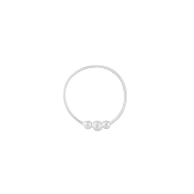 Sterling Silver Beaded Detail Hoops