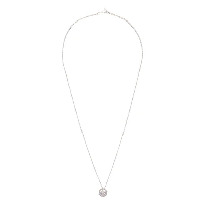 Sterling Silver Square Cubic Zirconia Necklace