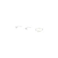 Sterling Silver Diamante Trio Nose Pack