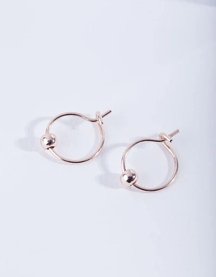 Rose Gold Mini Ball Hoop Earrings