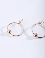 Rose Gold Mini Ball Hoop Earrings