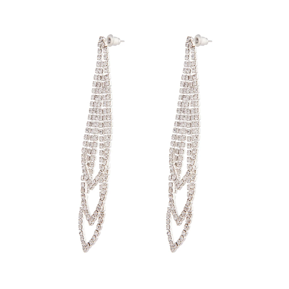 Silver Gradual Loop Cup Chain Earrings