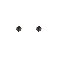 Solid Black 3D Cube Stud Earrings