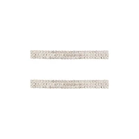 Rhodium Double Diamante Barrette