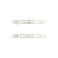 Rhodium Double Diamante Barrette