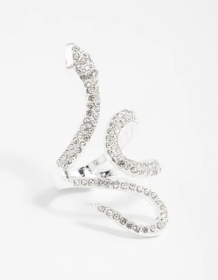 Diamante Swirl Snake Ring