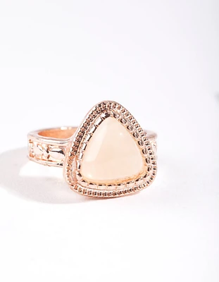 Rose Gold Large Stone Ring