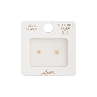 Gold Plated Sterling Silver 3mm Ball Stud Earrings