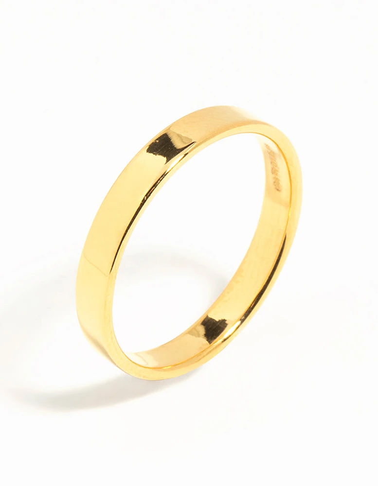 Gold Plated Sterling Silver Plain Band Ring