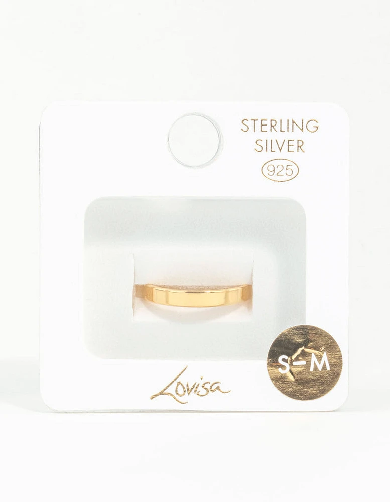 Gold Plated Sterling Silver Plain Band Ring