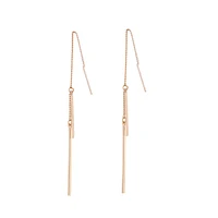 Gold Chain & Bar Drop Earrings