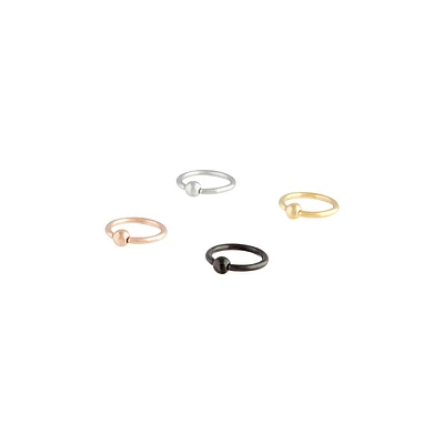 Mixed Metal Captured Ball Ring 4-Pack