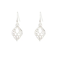 Silver Bohemian Cutout Drop Earrings