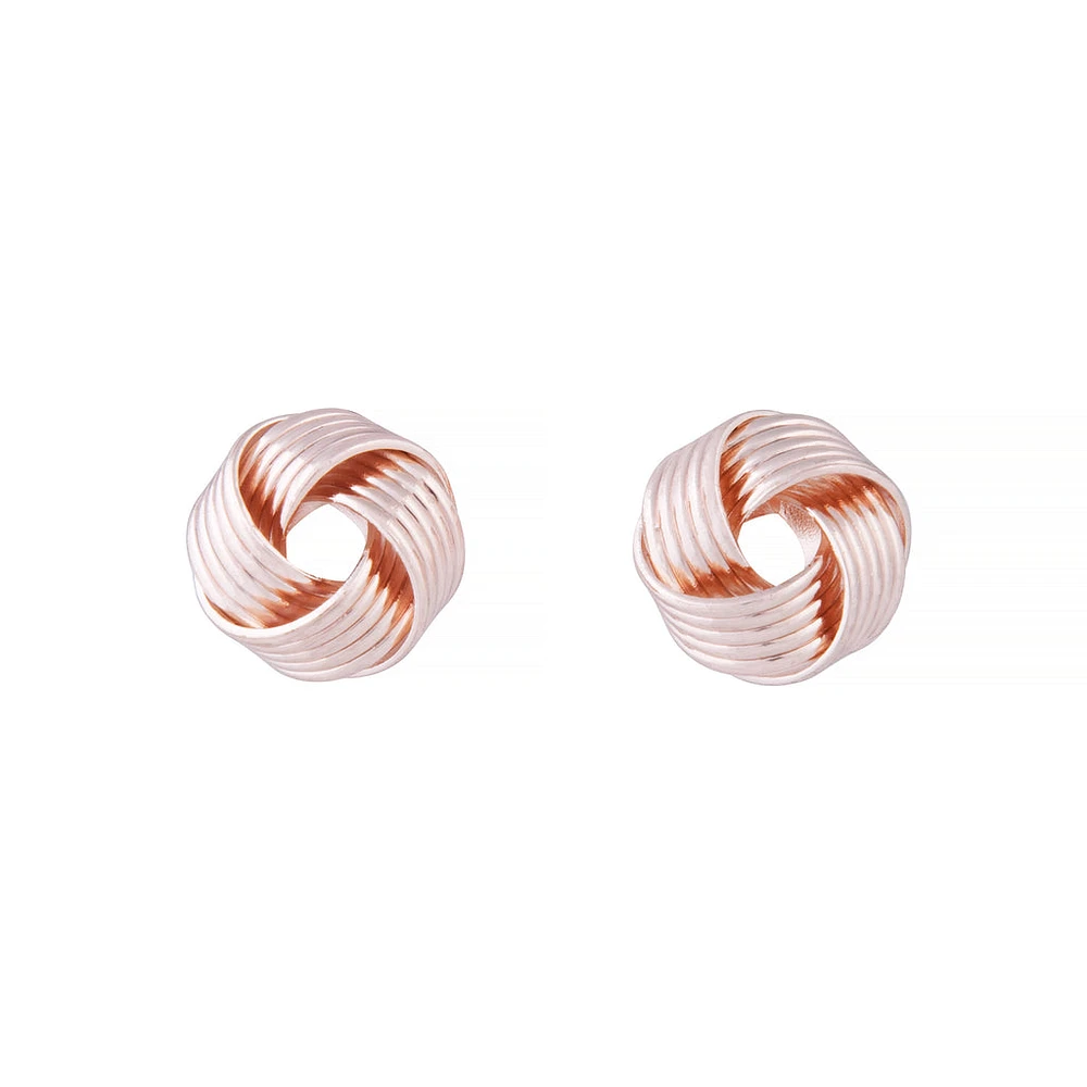 Rose Gold Small Twisted Knot Stud