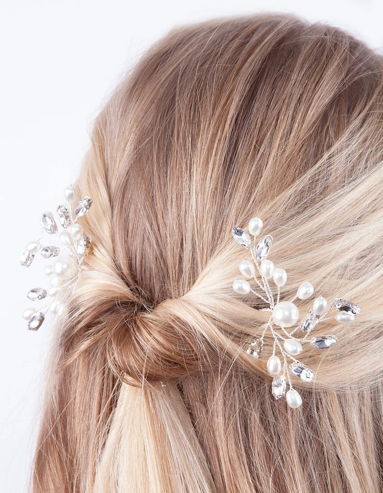 Pearl & Diamante Bun Slide Pack