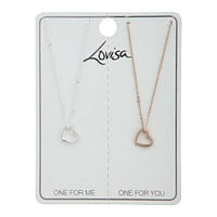 Tear & Share Gold Silver Cut-out Heart Necklace Pack