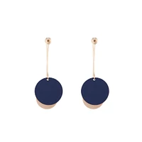 Dual Contrast Disc Earrings Matte Cobalt Gold