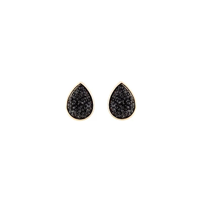 Black Teardrop Jelly Stud Earrings