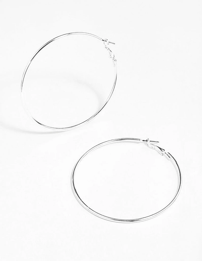 Silver Classic Medium Hoop Earrings